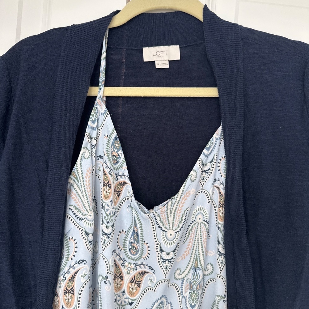 O’Neil Maxi Dress w/ Loft cropped lightweight sweater Size M/L - Picture 2 of 8